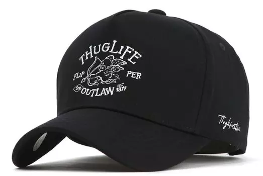 Кепка с вышивкой Купидона ThugLife, большой размер, корейский бренд, кепка, модная кепка Kpop [FLIPPER] для мужчин и женщин (МЛ, Черный)