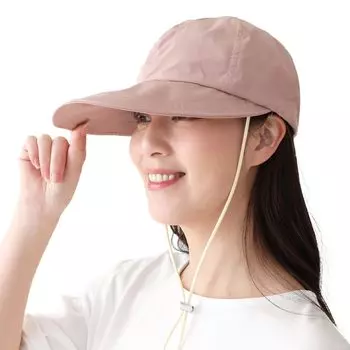 Кепка с защитой от УФ-лучей Водоотталкивающая С подбородочным шнурком Мягкая шляпа Лавандово-розовая [DreamHats] UPF50+ (Отталкивает воду) (Легкий материал) (складываемый)