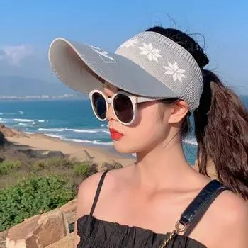 Кепка с защитой от ультрафиолета, полиэстеровая, спортивная бейсбольная кепка, кепка в корейском стиле, женские солнцезащитные шляпы серый