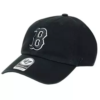 Кепка Seven 47 Cap Cleanup Low Cap Major League с логотипом унисекс Boston Red Sox Black x Black White [Forty Brand] Мужская женская и