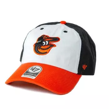 Кепка Seven Cap 47 CLEAN UP Baltimore Orioles [Forty Brand] БЕЛАЯ/ОРАНЖЕВАЯ
