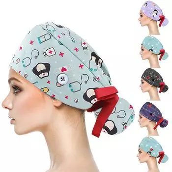 Кепка-скраб с пуговицами, круглая кепка, пышная шляпа с лентой для женщин и мужчин One Size чёрный