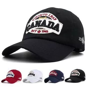 Кепка Snapback для женщин, бейсболки из хлопка, канадские кепки с вышивкой из клена, мужские кепки в стиле хип-хоп чёрный