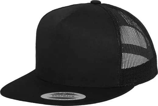 Кепка Snapback Flexfit Сетка Черная 5-панельная - чёрный
