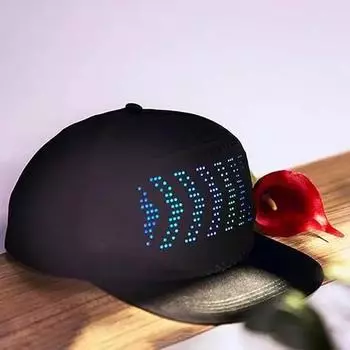 Кепка со светодиодной подсветкой RGB, программируемая по Bluetooth, кепка в стиле хип-хоп, кепка с управлением через приложение на Хэллоуин, кепка для фестиваля, вечеринки, клуба, Рождества