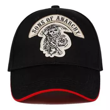 Кепка Sons of Anarchy с вышитым черепом, кепка Snapback для мужчин и женщин чёрный