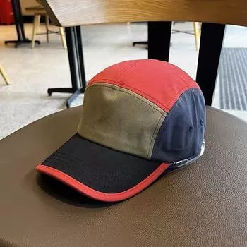 Кепка Splicing Contrast, мужская бейсболка, модная хип-хоп-пятикомпонентная кепка, кепка для скейтборда, женская солнцезащитная спортивная кепка с загнутыми полями M56-58cm чёрный