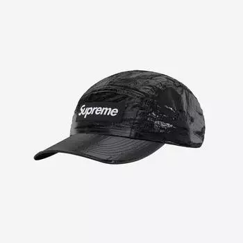 Кепка Supreme Gloss Ripstop Camp черная 23FW