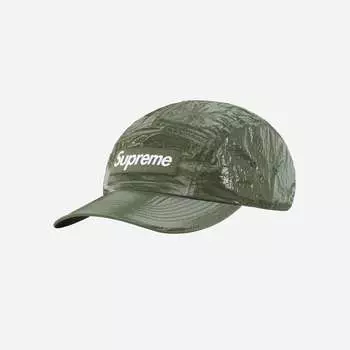 Кепка Supreme Gloss Ripstop Camp Оливковая 23FW -