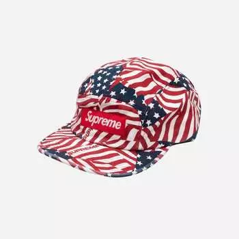 Кепка Supreme из саржевого чиноса с флагами 20SS -