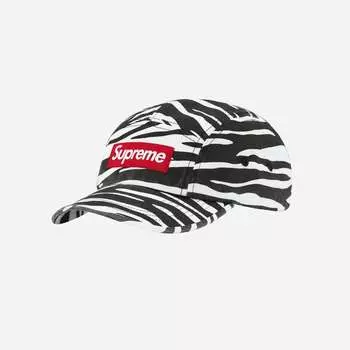 Кепка Supreme из саржевого чиноса с зеброй 22FW -