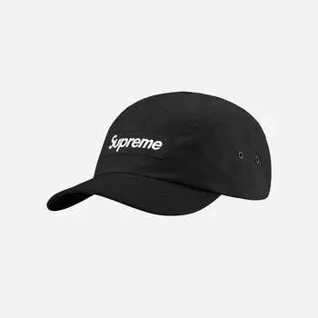 Кепка Supreme из вощеного хлопка, черная 21FW -