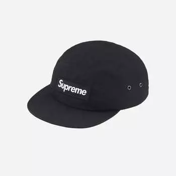 Кепка Supreme из вощеного хлопка, черная 23FW