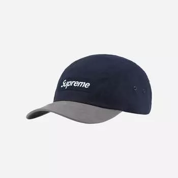 Кепка Supreme из вощеного хлопка Темно-синяя 21FW -