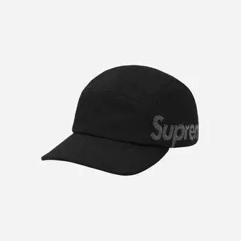 Кепка Supreme из жаккардового пике Camp Черная 21SS -