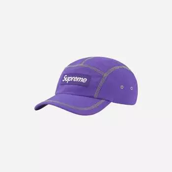 Кепка Supreme Reflective Stitch Camp Фиолетовая 23SS -