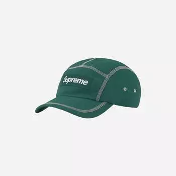 Кепка Supreme Reflective Stitch Camp Темно-зеленая 23SS -