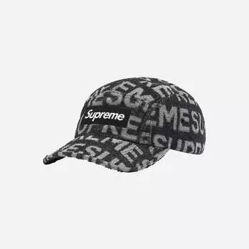 Кепка Supreme Terry Spellout Camp Черная 22SS -