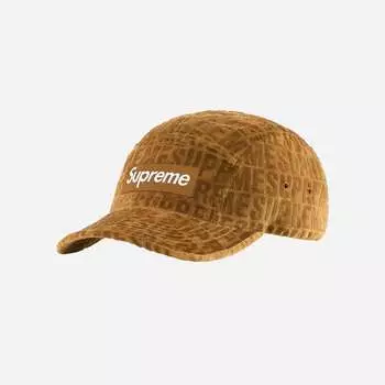 Кепка Supreme Velvet Pattern Camp Коричневая 21FW -
