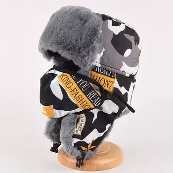 Кепка Thunderbolt для мужчин, зимняя камуфляжная хлопковая кепка, детская утепленная защитная кепка от холода для защиты ушей от холода для езды на велосипеде One Size красный