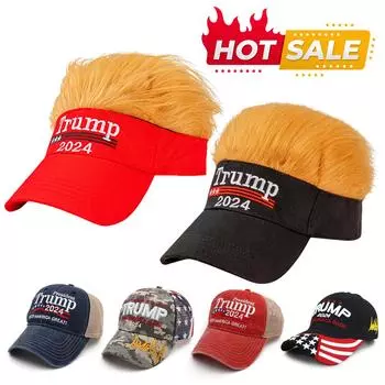 Кепка Трампа 2025 года MAGA Кепка с волосами Take America Back MAGA USA вышивка регулируемая бейсболка для мужчин и женщин
