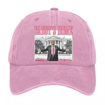 Кепка Трампа, удобная кепка президента, регулируемая потертая кепка, бейсболка из стираного хлопка с рождественской тематикой для мужчин и женщин розовый