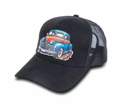 Кепка Trucker Cap Retro Ride для мужчин и женщин, дышащая сетчатая регулируемая бейсболка Adjustable чёрный