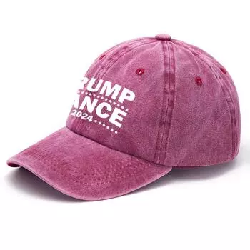 Кепка Trump Vance 2024 года с вышивкой, регулируемая кепка для папы для мужчин и женщин (Красное вино)