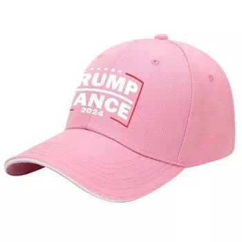 Кепка Trump Vance 2024 года с вышивкой, регулируемая кепка для папы для мужчин и женщин (розовый)