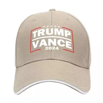 Кепка Trump Vance 2024 года с вышивкой, регулируемая кепка для папы для мужчин и женщин (хаки) Великобритания