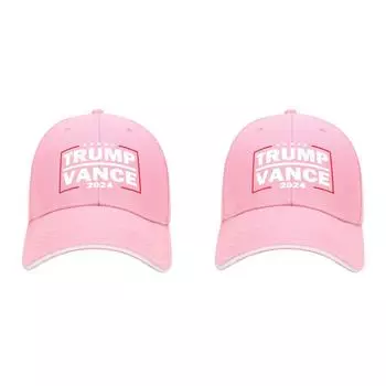 Кепка Trump Vance 2024 года с вышивкой, регулируемая кепка для папы для мужчин и женщин (розовый) Великобритания
