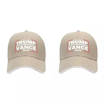 Кепка Trump Vance 2024 года с вышивкой, регулируемая кепка для папы для мужчин и женщин (хаки) Великобритания