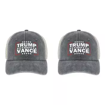 Кепка Trump Vance 2024 Регулируемые дышащие хлопковые бейсболки Кепки для пап(серый)