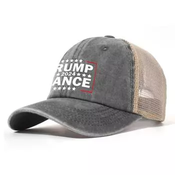 Кепка Trump Vance 2024 Регулируемые дышащие хлопковые бейсболки Кепки для пап(серый)