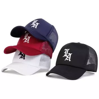 Кепка унисекс с вышитыми готическими буквами, летняя кепка для путешествий на открытом воздухе, дышащая сетчатая бейсболка, кепки для дальнобойщиков, кепки для походов чёрный