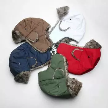 Кепка унисекс зимняя Trapper Aviator Trooper Ear теплая русская лыжная шапка ушанка 55-60