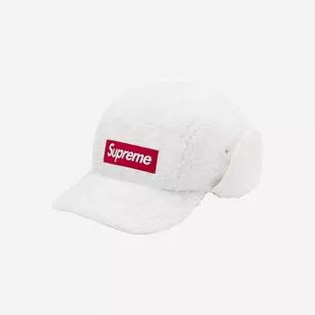 Кепка-ушанка Supreme с глубоким ворсом, белая 20FW -
