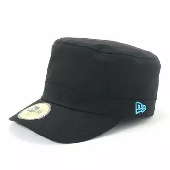 Кепка утиная хлопковая [New Era] WM-01 черная/бирюзовая