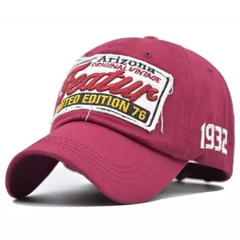 Кепка Вышитая Бейсболка Уличный Козырек Сделана из Хлопка Стильный Материал красный