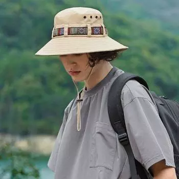 Кепка в корейском стиле, альпинистская шляпа, шляпа от солнца, летняя кепка, ковбойская шляпа в западном стиле, женская панама хаки