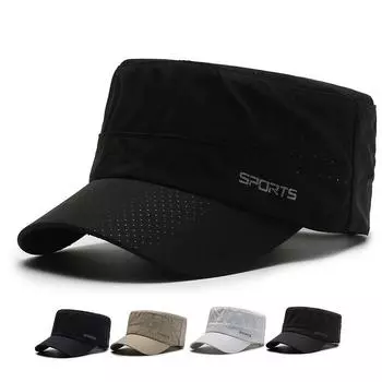 Кепка в стиле милитари, мужская летняя быстросохнущая шляпа с плоским верхом, шляпа от солнца, спортивная бейсболка с надписью Trucker Snapback, армейская шляпа с козырьком, фуражка 56-60cm белый