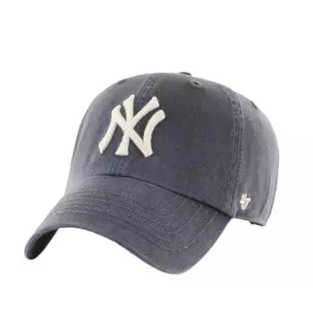Кепка Yankees Cleanup NY Logo CLEAN UP CAP MENS LADIES Кепка низкая кепка MLB NEW YORK YANKEES винтажная темно-синяя свободный размер [бренд 47] мужская женская