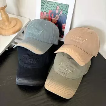 Кепка женская 2025 новая шляпа с вышитыми от руки буквами, широкими полями, показывающими лицо, маленькая шляпа от солнца, бейсболка M56-58cm чёрный