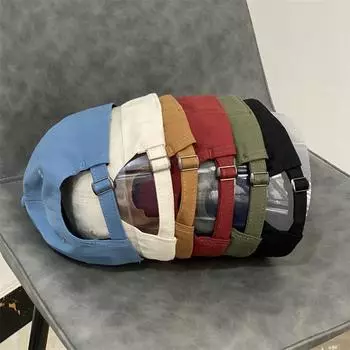 Кепка женская осенне-зимняя мягкая солнцезащитная тонкая мужская однотонная шляпа из чистого хлопка солнцезащитная, бейсболка M56-58cm белый