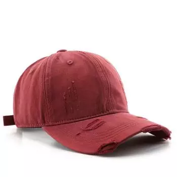 Кепка женская весенне-летняя стираная рваная джинсовая однотонная легкая кепка для езды на велосипеде мужская дорожная солнцезащитная бейсболка M56-58cm чёрный