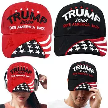 Кепки для гольфа Trump 2024 года с объемной вышивкой Snapback, президентская шляпа, регулируемые кепки для велоспорта, возвращают Америку к спорту на открытом воздухе чёрный
