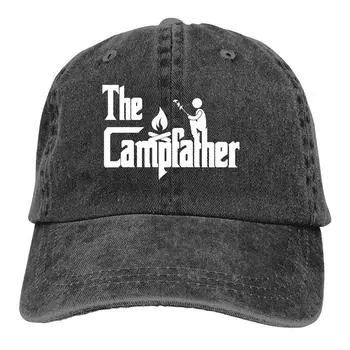 Кепки для пап Pure Color Dad, женская кепка Campfather, бейсболки с солнцезащитным козырьком, кепка Camper для кемпинга с козырьком Adjustable чёрный