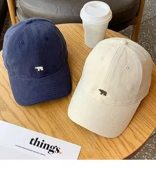 Кепки с большими полями, универсальные бейсболки с вышитым белым медведем, широкополые маленькие шляпы, кепки унисекс для мужчин и женщин One size хаки