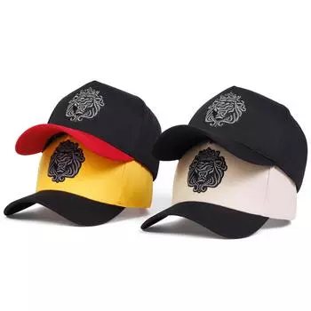 Кепки унисекс с вышитым львом и короной в стиле хип-хоп, бейсболки для мужчин, регулируемые по размеру, для занятий спортом на открытом воздухе, хлопковые кепки для гольфа, кепки для дальнобойщиков чёрный
