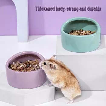 Керамическая антиопрокидывающаяся миска для хомяков Golden Bear - аксессуар для кормления и клетки Small светло-фиолетовый